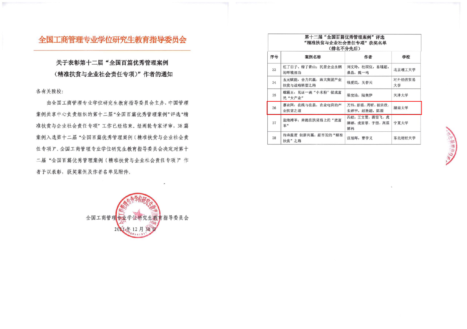 走進中國MBA課堂！惠農網獲評第十二屆“全國百篇優秀管理案例”
